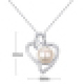 Women′s Heart-Shaped Pearl Pendant Necklace with Chain